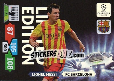 Sticker Lionel Messi - UEFA Champions League 2013-2014. Adrenalyn XL - Panini
