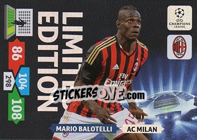 Sticker Mario Balotelli - UEFA Champions League 2013-2014. Adrenalyn XL n. LE-MB - Panini