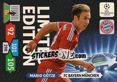 Sticker Mario Götze - UEFA Champions League 2013-2014. Adrenalyn XL n. LE-MG - Panini