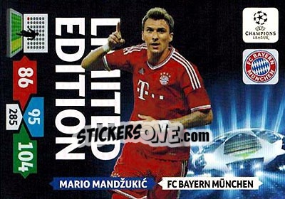 Sticker Mario Mandžukic - UEFA Champions League 2013-2014. Adrenalyn XL - Panini
