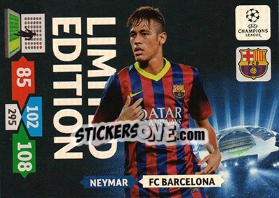 Sticker Neymar - UEFA Champions League 2013-2014. Adrenalyn XL n. LE-NE - Panini
