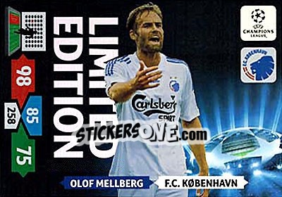 Sticker Olof Mellberg - UEFA Champions League 2013-2014. Adrenalyn XL n. LE-OM - Panini