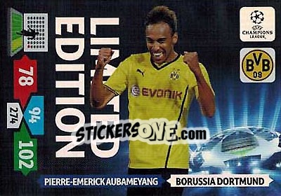 Sticker Pierre-Emerick Aubameyang - UEFA Champions League 2013-2014. Adrenalyn XL n. LE-PA - Panini