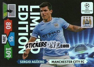 Sticker Sergio Agüero - UEFA Champions League 2013-2014. Adrenalyn XL n. LE-SA - Panini