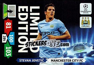 Sticker Stevan Jovetic - UEFA Champions League 2013-2014. Adrenalyn XL n. LE-SJ - Panini