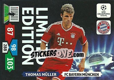 Sticker Thomas Müller - UEFA Champions League 2013-2014. Adrenalyn XL n. LE-TM - Panini