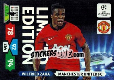 Sticker Wilfried Zaha - UEFA Champions League 2013-2014. Adrenalyn XL n. LE-WZ - Panini
