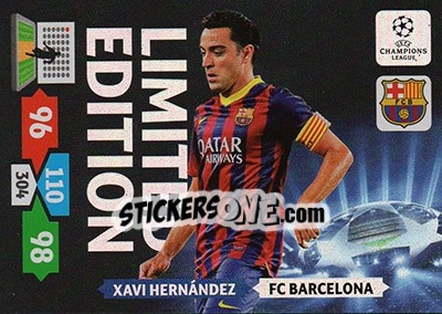 Sticker Xavi Hernández - UEFA Champions League 2013-2014. Adrenalyn XL - Panini