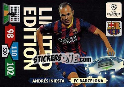 Sticker Andrés lniesta - UEFA Champions League 2013-2014. Adrenalyn XL n. XXL-AI - Panini