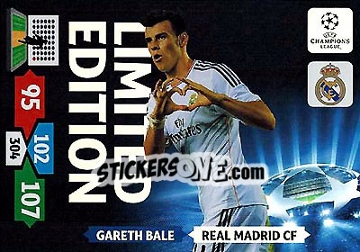 Sticker Gareth Bale - UEFA Champions League 2013-2014. Adrenalyn XL n. XXL-GB - Panini