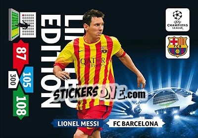 Sticker Lionel Messi - UEFA Champions League 2013-2014. Adrenalyn XL n. XXL-LM - Panini