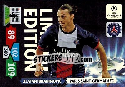 Sticker Zlatan Ibrahimovic - UEFA Champions League 2013-2014. Adrenalyn XL n. XXL-ZI - Panini