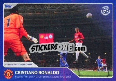 Sticker Cristiano Ronaldo - Scores first UEFA Champions League final goal (21 May 2008)