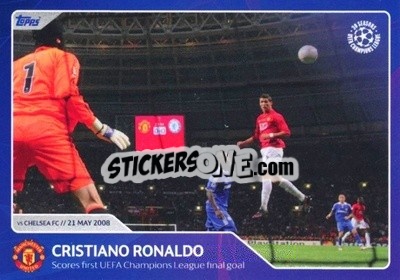 Figurina Cristiano Ronaldo - Scores first UEFA Champions League final goal (21 May 2008) - 30 Seasons UEFA Champions League - Topps