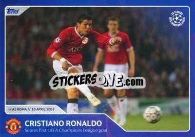 Sticker Cristiano Ronaldo - Scores first UEFA Champions League goal (10 April 2007) - 30 Seasons UEFA Champions League - Topps