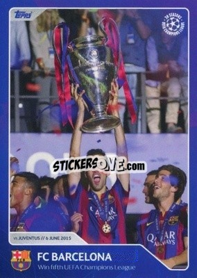 Sticker FC Barcelona - Win fifth UEFA Champions League (6 June 2015) - 30 Seasons UEFA Champions League n. 86 - Topps