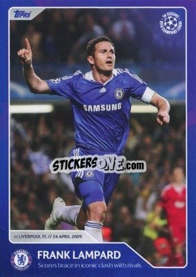 Sticker Frank Lampard - Scores brace in iconic clash with rivals (14 April 2009) - 30 Seasons UEFA Champions League n. 49 - Topps