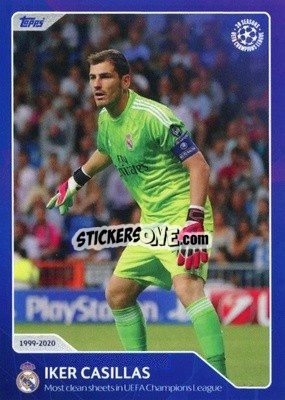 Sticker Iker Casillas - Most clean sheets in UEFA Champions League (1999-2020) - 30 Seasons UEFA Champions League n. 50 - Topps