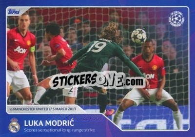 Sticker Luka Modric - Scores sensational lng-range strike (5 March 2013) - 30 Seasons UEFA Champions League n. 36 - Topps
