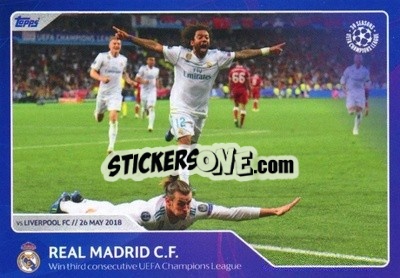 Sticker Real Madrid CF - Win third consecutive UEFA Champions League (26 May 2018) - 30 Seasons UEFA Champions League n. 61 - Topps