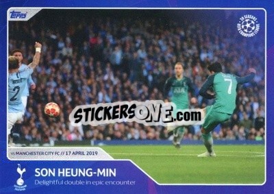 Sticker Son Heung-Min - Delightful double in epic encounter (17 April 2019) - 30 Seasons UEFA Champions League n. 58 - Topps