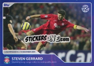 Sticker Steven Gerrard - Stunning long-range volley to seal qualification (8 December 2004) - 30 Seasons UEFA Champions League n. 28 - Topps