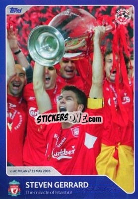 Sticker Steven Gerrard - The miracle of Istanbul (25 May 2005) - 30 Seasons UEFA Champions League n. 4 - Topps