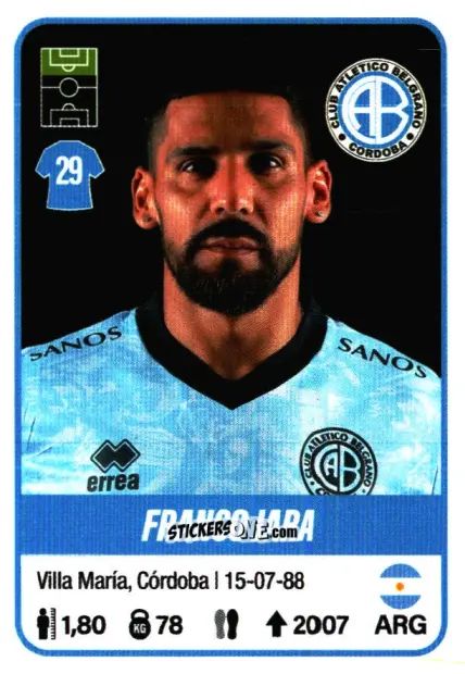 Sticker Franco Jara - Fútbol Argentino 2023 n. 101 - Panini
