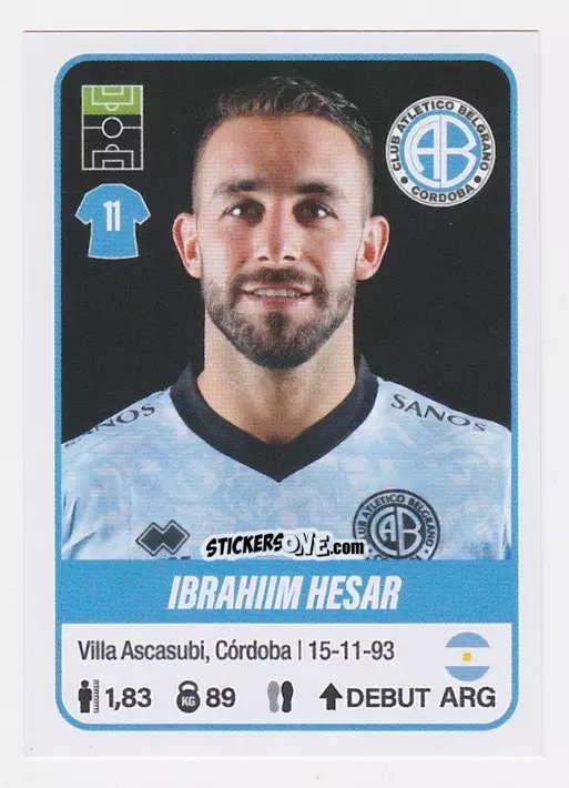 Cromo Ibrahim Hesar - Fútbol Argentino 2023 n. 103 - Panini