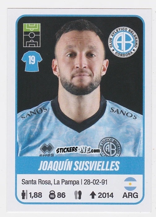 Cromo Joaquín Susvielles - Fútbol Argentino 2023 n. 105 - Panini