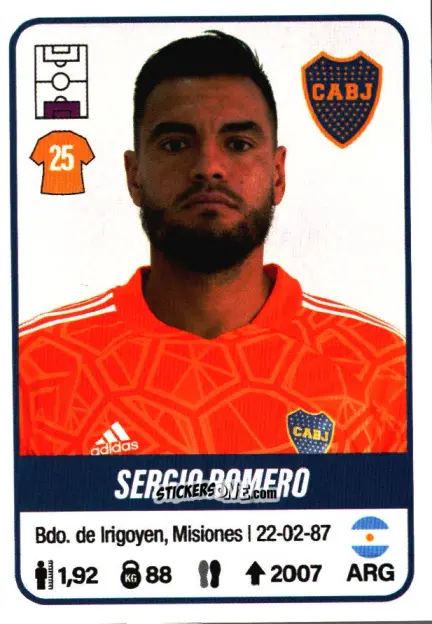 Sticker Sergio Romero - Fútbol Argentino 2023 n. 107 - Panini