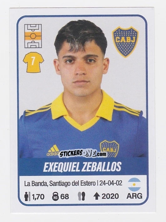Sticker Exequiel Zeballos - Fútbol Argentino 2023 n. 118 - Panini