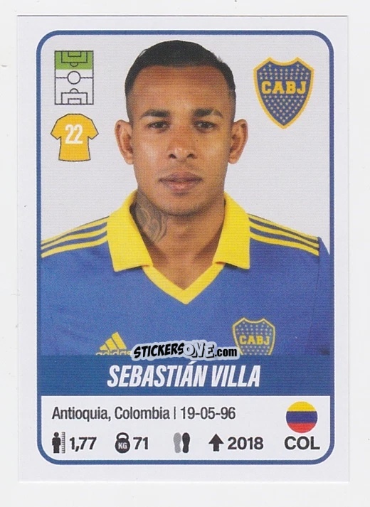 Cromo Sebastián Villa - Fútbol Argentino 2023 n. 119 - Panini