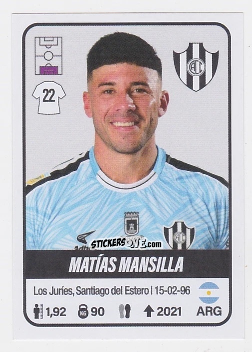 Cromo Matías Mansilla - Fútbol Argentino 2023 n. 124 - Panini