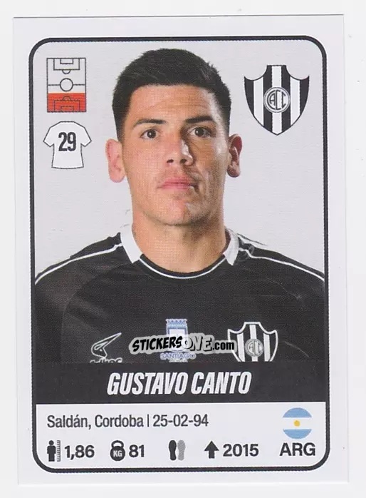 Cromo Gustavo Canto - Fútbol Argentino 2023 n. 126 - Panini