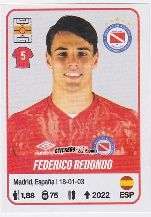 Sticker Federico Redondo - Fútbol Argentino 2023 n. 14 - Panini