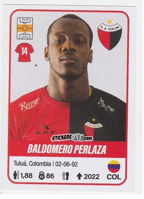 Figurina Baldomero Perlaza - Fútbol Argentino 2023 n. 150 - Panini