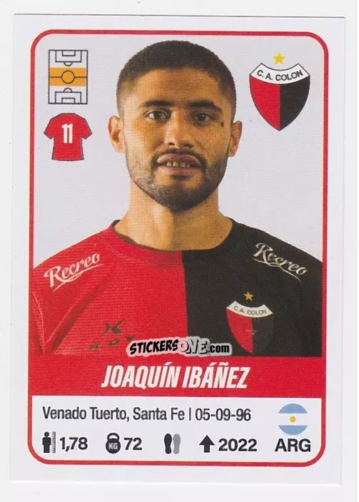Figurina Joaquín Ibáñez - Fútbol Argentino 2023 n. 152 - Panini