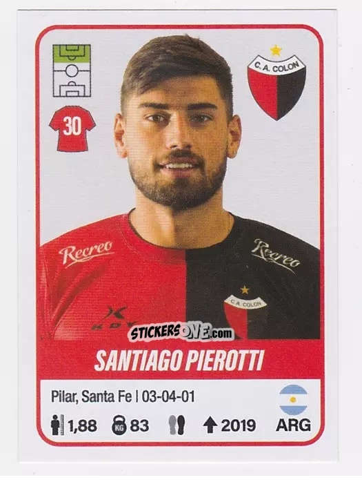Figurina Santiago Pierotti - Fútbol Argentino 2023 n. 153 - Panini