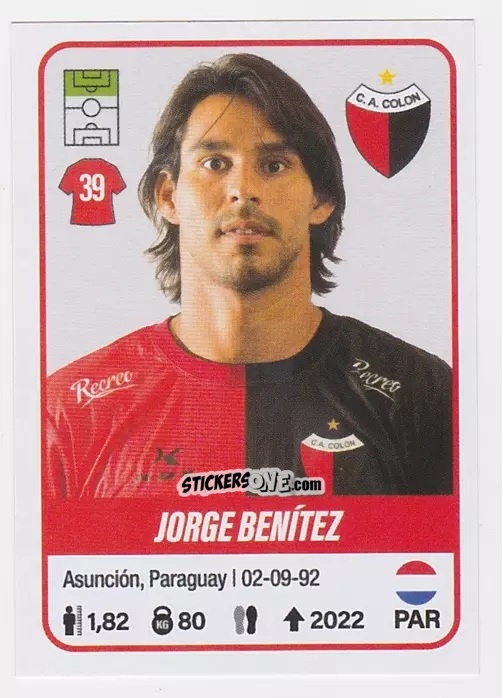 Figurina Jorge Benítez - Fútbol Argentino 2023 n. 154 - Panini