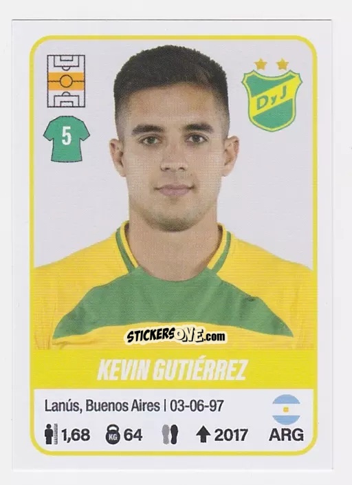 Figurina Kevin Gutiérrez - Fútbol Argentino 2023 n. 165 - Panini