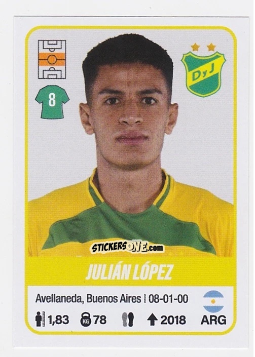 Figurina Julián López - Fútbol Argentino 2023 n. 168 - Panini