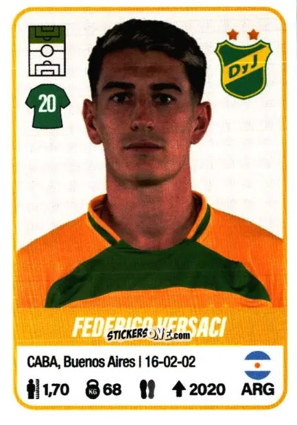 Sticker Federico Versaci - Fútbol Argentino 2023 n. 173 - Panini