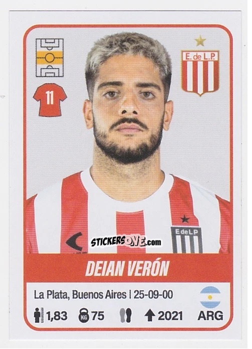 Figurina Deian Verón - Fútbol Argentino 2023 n. 181 - Panini