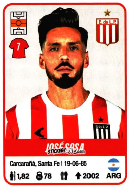 Sticker José Sosa - Fútbol Argentino 2023 n. 183 - Panini