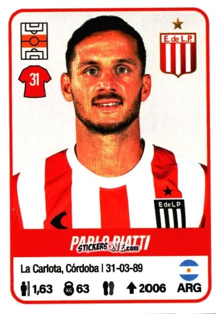 Sticker Pablo Piatti - Fútbol Argentino 2023 n. 186 - Panini