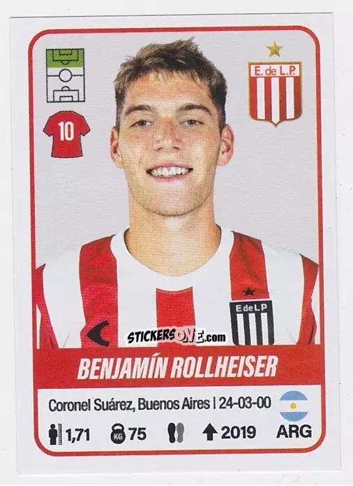 Figurina Benjamín Rollheiser - Fútbol Argentino 2023 n. 190 - Panini