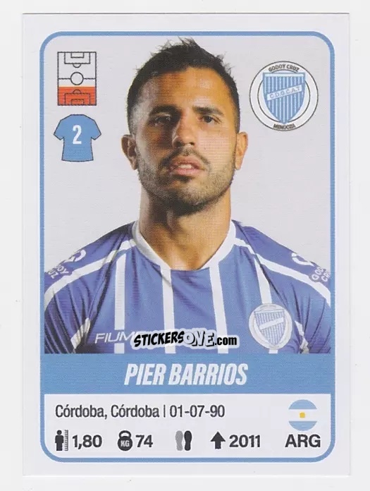 Figurina Pier Barrios - Fútbol Argentino 2023 n. 212 - Panini