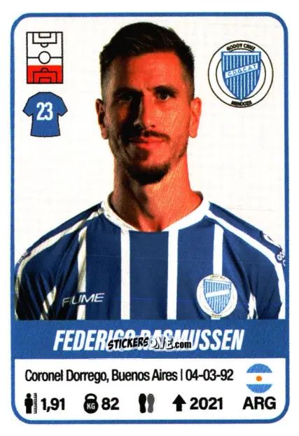 Sticker Federico Rasmussen - Fútbol Argentino 2023 n. 213 - Panini