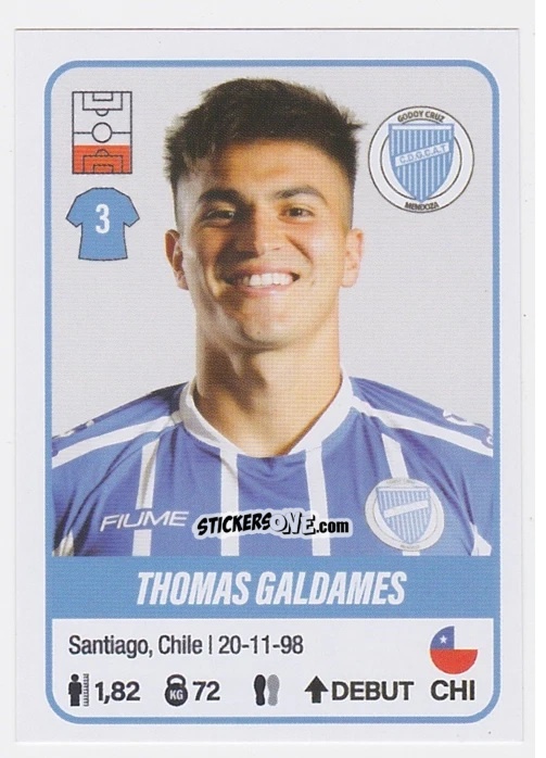 Figurina Thomas Galdames - Fútbol Argentino 2023 n. 214 - Panini